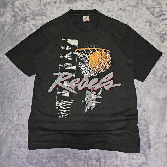 90's UNLV Runnin' Rebels Vintage Basketball T-Shirt Single Stitch Men’s Size L - Picture 1 of 8
